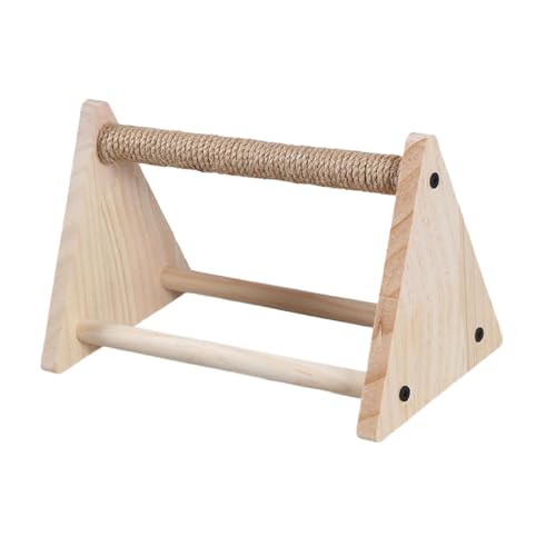FewNvWa Vogelsitzstange Aus Holz Zur Krallenpflege, Interaktiver Ständer für Kanarienvögel Und Finken, Helles Khaki von FewNvWa
