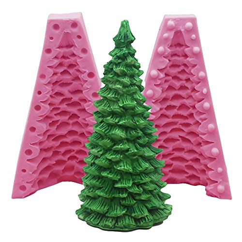 3D-Weihnachtsbaum-Silikonform für Kerzenherstellung, Tannenbaum, Seife, DIY, Kuchendekoration, Kerzenherstellung von Fewo