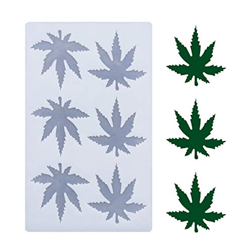 Dünn und flach: Marihuana-Blatt geprägte Fondant-Ahorn-Silikonform für Schokolade, Süßigkeiten, Gummi, Paste, Polymer-Ton, Harz, Küche, Backen, Zucker, Basteln, Kuchen, Cupcake-Dekorationswerkzeuge von Fewo