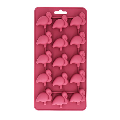 Fewo Flamingo-Eiswürfelform mit 15 Mulden, lebensmittelechte Silikonform für Schokolade, Süßigkeiten, Kekse, Fondant, Gelee, Mini-Seife, Backen, Badekugeln, Kerzen von Fewo