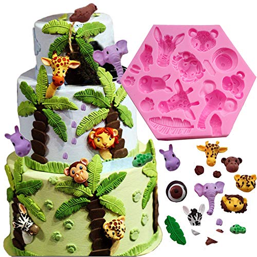 Fewo Forsttiere Fondant Kuchen Dekorieren Formen Zoo Tiere Silikon Form für Schokolade Süßigkeiten Kaugummi Ton Zucker Craft Cupcake Topper Supplies Supplies von Fewo