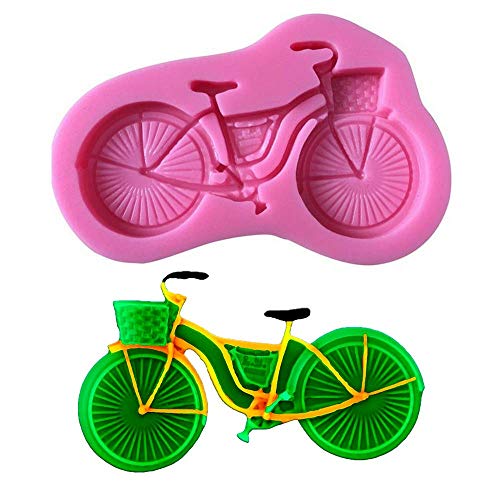 Silikonform für Fondant, Motiv: Paris Fahrrad mit Korb, für Schokolade, Süßigkeiten, Blütenpaste, Zuckerguss, Kuchendekorationswerkzeug, Papier-Tonform von Fewo