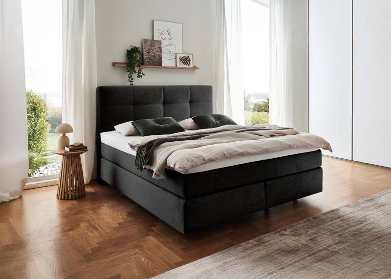 Fey Boxspringbett KARAT in **Stoff Unico 06 anthrazit PG1 von Fey