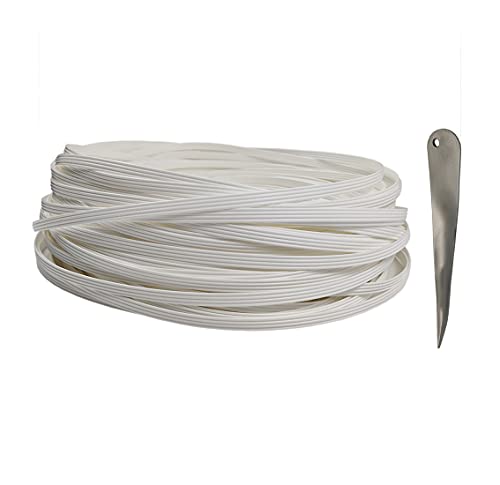 Feyart Allwetter-Rattan + Webwerkzeug, Reparatur-Set für Rattan-Gartenmöbel, Tisch, Stuhl, Sofa, Weiß, 29,9 m, 8 mm von Feyart