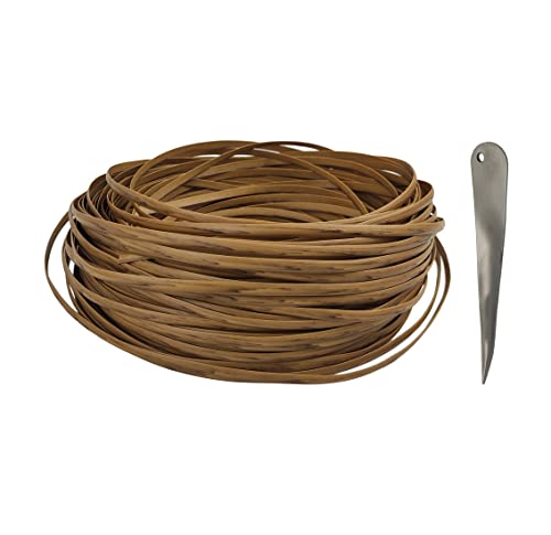 Feyart Rattan-Reparatur-Set für Gartenmöbel, 46,5 mm, wetterfest, mit Webwerkzeug, für Rattan, Gartenmöbel, Set, Tisch, Stuhl, Sofa, helles Holz von Feyart