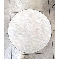 Royal White Mosaic Table - Mosaic Table Coffee Moroccan Tiles Table, Mid Century Modern Moroccan Style von FezMadeArt