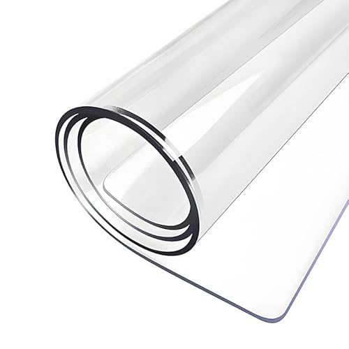 Ffsaacol Plastik Tischfolie Transparent, Tischdecke Abwaschbar Transparent, Durchsichtige Tischdecken Wasserdicht, für Innen- und Außenbereiche3mm, 120x170cm/47x67in von Ffsaacol