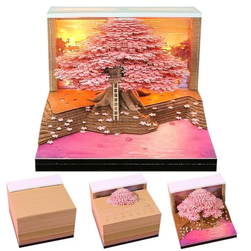 Fgbetcv 3D-Kalender 2026, Zeitmess-Kalender 2026, Memo-Block, Abreiß-Kalender, Kunst, Notizblock, Geschenk für Thanksgiving, Weihnachten, Einweihung, Büro, Schreibtisch-Dekoration von Fgbetcv