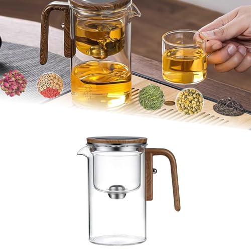 Fgbetcv Hexerei Teekanne, 720 ml Glas-Teekanne mit Sieb, Enchantipot Magic Tea Pot, Enchanti Pot Teekanne, Hexerei Teekanne Enchantitea, Glas-Teekanne mit Sieb (weiß) von Fgbetcv