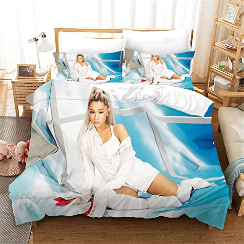 Fgolphd Ariana bettwäsche und Kissenbezug 3D Digital Print Mikrofaser Bettwäsche-Sets Für mädchen Teenager Jugendliche (5,Single 135×200CM) von Fgolphd