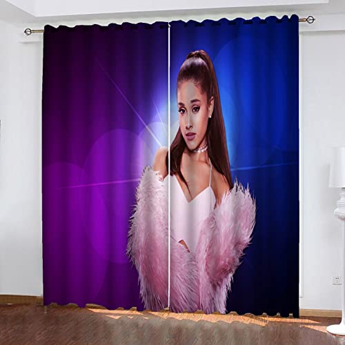 Fgolphd Ariana Grande verdunkelungsvorhang wasserdichter Stoff gardinen für kinderzimmer,Ösen Oben für gardinen?3D-Digitaldruck 100% Polyester (3,280×245(BxH) cm) von Fgolphd