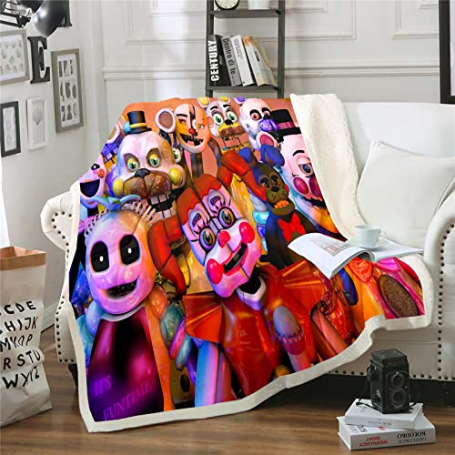 Fgolphd Five Nights at Freddy's Decken Fleecedecken for Erwachsene Kinder, 100% Mikrofaser,Weich und warm,für Schlafsofa und Sofa (1,130x150cm) von Fgolphd