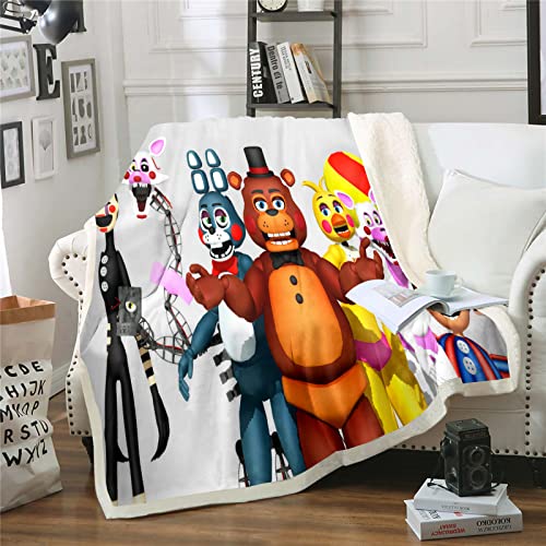 Fgolphd Five Nights at Freddy's Decken Fleecedecken for Erwachsene Kinder, 100% Mikrofaser,Weich und warm,für Schlafsofa und Sofa (2,130x150cm) von Fgolphd