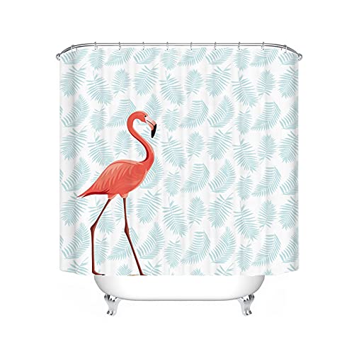 Fgolphd Flamingo Duschvorhänge Pink 180x200 Textil 120x200 Grüne180x180 200x240 Bunt Strand,100% Polyester,Shower Curtains Wasserdicht (14,200 x 240 cm) von Fgolphd