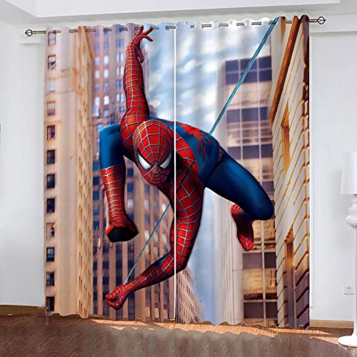 Fgolphd Gardinen Blickdicht Spiderhero 2er Set Verdunklungsgardine Ösen Gardinen Vorhang Lichtundurchlässig Wärmeisolierung Polyester Schlafzimmer (8,280 × 180CM) von Fgolphd