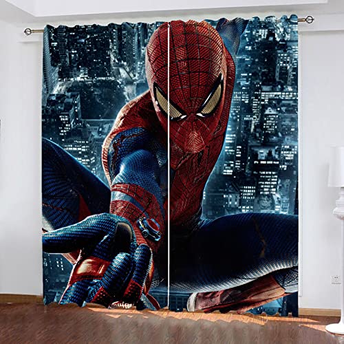 Fgolphd Gardinen Blickdicht Spiderhero 2er Set Verdunklungsgardine Ösen Gardinen Vorhang Lichtundurchlässig Wärmeisolierung Polyester Schlafzimmer (3,280 × 180CM) von Fgolphd