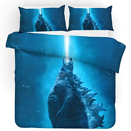 Fgolphd Godzilla Tier Serie Bettwäsche,100% Mikrofaser, 3D-Digitaldruck Bettbezug Allgemein Für Kinder Und Erwachsene (140 x 210 cm,1) von Fgolphd