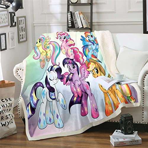 Fgolphd Pony Decke,fleecedecken, Kuscheldecke dünne Decken für Sofa,ultraweich und warm - Mikrofaser 3D-Druck,für Erwachsene und Kinder (2,100 x 140 cm) von Fgolphd