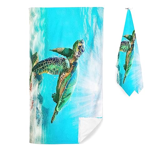 Fgolphd Mikrofaser Handtücher Schildkröten Strandtuch 90x180 cm Sea Turtle Ocean Badetuch Strandlaken Handtuch Strandhandtuch Handtücher Schildkröten Für Reisen Sport (90 x 180 cm,12) von Fgolphd