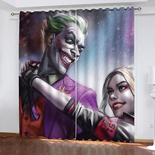 Fgolphd Neuer Gardinen Joker Anime Blackout Vorhnge Pink Blue Beauty Comic Cartoon Mädchen Vorhänge Dekor Polyester Stoff (9,280 × 180CM) von Fgolphd