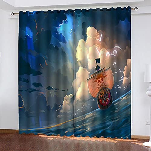 Fgolphd One Piece verdunkelungsvorhang wasserdichter Stoff gardinen für kinderzimmer,Ösen Oben für gardinen?3D-Digitaldruck 100% Polyester (20,220×215(BxH) cm) von Fgolphd