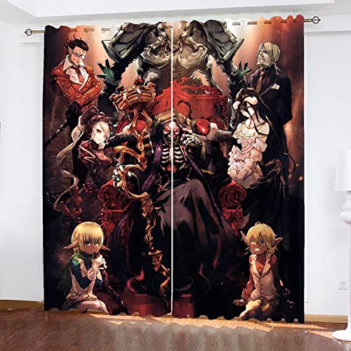 Fgolphd Overlord Albedo Anime Muster Verdunkelungsvorhänge Für Jungen Und Mädchen Schlafzimmer Kinderzimmer Perforierte Vorhänge?2 Paneele (13,220 × 215CM) von Fgolphd