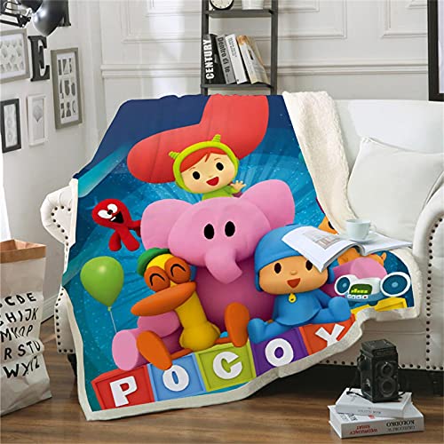 Fgolphd Pocoyo Decken Jungen Fleecedecken for Kinder, 100% Mikrofaser,Weich Und Warm ,für Schlafsofa Und Sofa (150x200,1) von Fgolphd