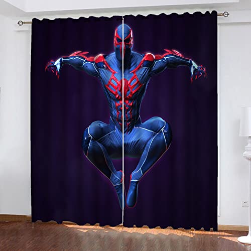 Fgolphd Spidermen Anime Verdunkelungsvorhang Wasserdichter Stoff Gardinen Für Kinderzimmer,Ösen Oben Für Gardinen?3D-Digitaldruck 100% Polyester (13,220×215(BxH) cm) von Fgolphd