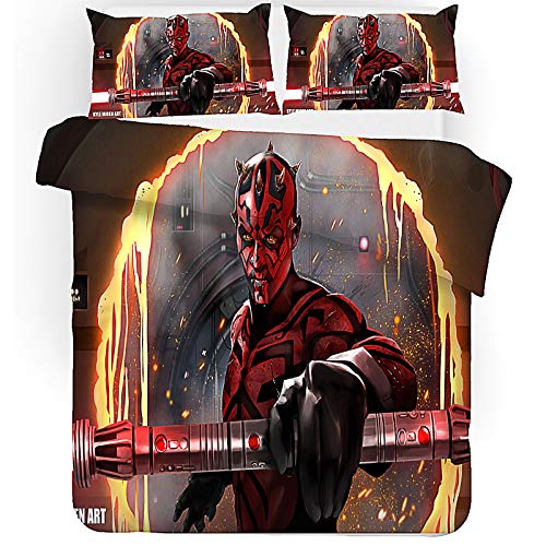 Fgolphd Star Wars Bettwäsche Mit Kissenbezug,Reversible Pattern 100% Mikrofaser, 3D-Digitaldruck Bettbezug Allgemein Für Kinder Und Erwachsene (135 x 200 cm,10) von Fgolphd