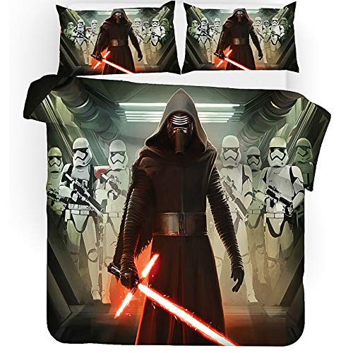 Fgolphd Star Wars Bettwäsche Mit Kissenbezug,Reversible Pattern 100% Mikrofaser, 3D-Digitaldruck Bettbezug Allgemein Für Kinder Und Erwachsene (135 x 200 cm,2) von Fgolphd