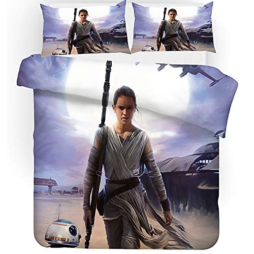 Fgolphd Star Wars Bettwäsche Mit Kissenbezug,Reversible Pattern 100% Mikrofaser, 3D-Digitaldruck Bettbezug Allgemein Für Kinder Und Erwachsene (135 x 200 cm,4) von Fgolphd