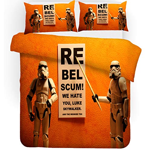 Fgolphd Star Wars Bettwäsche Mit Kissenbezug,Reversible Pattern 100% Mikrofaser, 3D-Digitaldruck Bettbezug Allgemein Für Kinder Und Erwachsene (135 x 200 cm,5) von Fgolphd