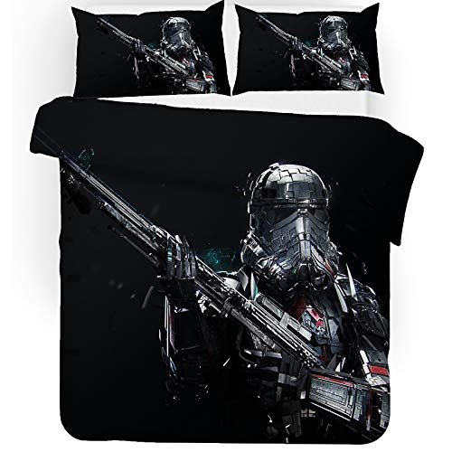 Fgolphd Star Wars Bettwäsche Mit Kissenbezug,Reversible Pattern 100% Mikrofaser, 3D-Digitaldruck Bettbezug Allgemein Für Kinder Und Erwachsene (135 x 200 cm,7) von Fgolphd