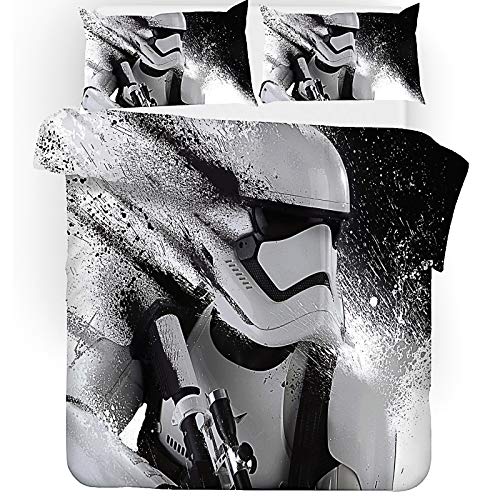 Fgolphd Star Wars Bettwäsche Mit Kissenbezug,Reversible Pattern 100% Mikrofaser, 3D-Digitaldruck Bettbezug Allgemein Für Kinder Und Erwachsene (140 x 210 cm,11) von Fgolphd