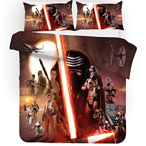 Fgolphd Star Wars Bettwäsche Mit Kissenbezug,Reversible Pattern 100% Mikrofaser, 3D-Digitaldruck Bettbezug Allgemein Für Kinder Und Erwachsene (200 x 200 cm,6) von Fgolphd