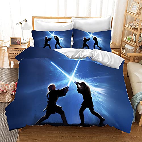Fgolphd Star Wars Bettwäsche Mit Kissenbezug,Reversible Pattern 100% Mikrofaser, 3D-Digitaldruck Bettbezug Allgemein Für Kinder Und Erwachsene (220 x 240 cm,12) von Fgolphd