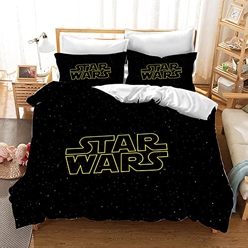 Fgolphd Star Wars Bettwäsche Mit Kissenbezug,Reversible Pattern 100% Mikrofaser, 3D-Digitaldruck Bettbezug Allgemein Für Kinder Und Erwachsene (220 x 240 cm,13) von Fgolphd