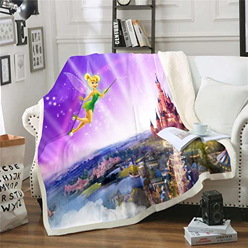 Fgolphd Tinkerbell Elf Decke,fleecedecken, Kuscheldecke dünne Decken für Sofa,ultraweich und warm - Mikrofaser 3D-Druck,für Erwachsene und Kinder (3,150x200cm) von Fgolphd