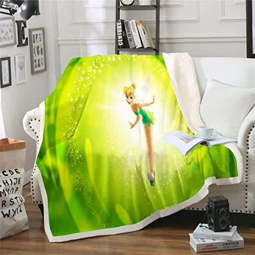 Fgolphd Tinkerbell Elf Decke,fleecedecken, Kuscheldecke dünne Decken für Sofa,ultraweich und warm - Mikrofaser 3D-Druck,für Erwachsene und Kinder (6,150x200cm) von Fgolphd