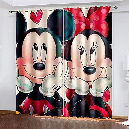 Fgolphd Verdunkelungsvorhang Mickey Mouse Wasserdichter Stoff Gardinen Für Kinderzimmer,Ösen Oben Für Gardinen?100% Polyester (100×140(BxH),19) von Fgolphd
