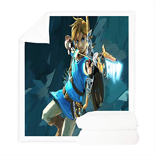 Fgolphd Zelda Decke Kuscheldecke Flanell Kinder 3D-Digitaldruck Sofadecke,Zelda Fleecedecke,für Schlafsofa Und Sofa (100x140,6) von Fgolphd