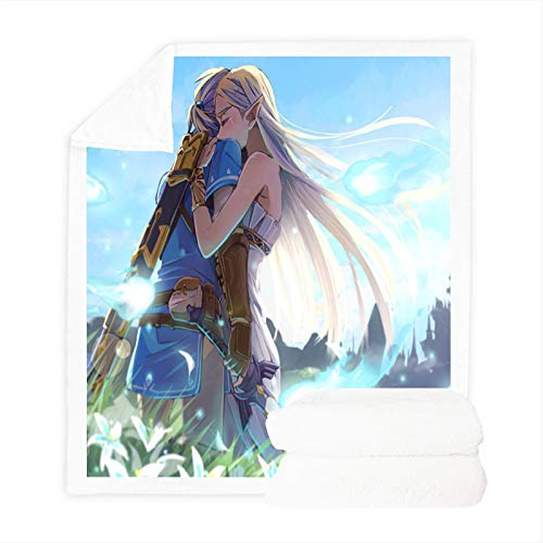 Fgolphd Zelda Decke Kuscheldecke Flanell Kinder 3D-Digitaldruck Sofadecke,Zelda Fleecedecke,für Schlafsofa Und Sofa (150x200,5) von Fgolphd