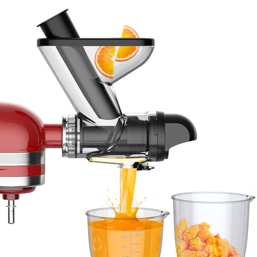 Masticating Entsafter Aufsatz für KitchenAid Standmixer, kaltgepresste Entsaftermaschine, langsamer Masticating Entsafter Aufsatz mit Dual Feed Chute und Schieber von FGREEBLE von Fgreeble