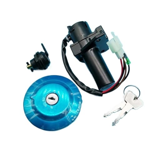 Zündschloss Motorrad Motorrad-Kraftstoff-Gas-Schlüsselschloss-Kit Zündschloss-Verriegelungskappe Schlüsselzündungs-Startschalter Für YBR 125 Für YB 125(A) von Fguiieqj