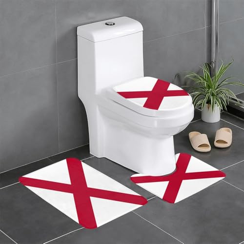 Fgwaauh Alabama Badezimmerteppich-Set, 3-teilig, rutschfest, weich, U-förmig, WC für Badezimmer, Badewanne, Dusche Fgwaauh Alabama Badezimmerteppich-Set, 3-teilig, rutschfest, weich, U-förmig, WC für Badezimmer, Badewanne, Dusche von Fgwaauh