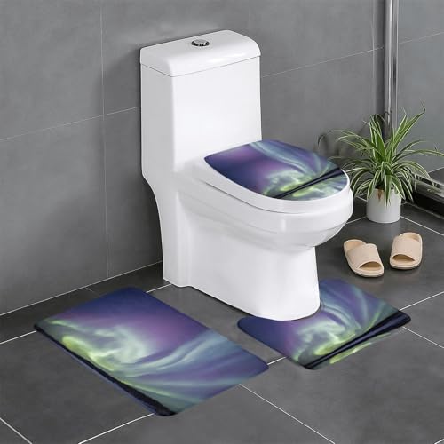 Fgwaauh Aurora Badezimmerteppich-Set, 3-teilig, rutschfeste weiche Teppichmatten, U-förmige Toilette für Badezimmer, Badewanne, Dusche Fgwaauh Aurora Badezimmerteppich-Set, 3-teilig, rutschfeste weiche Teppichmatten, U-förmige Toilette für Badezimmer, Badewanne, Dusche von Fgwaauh