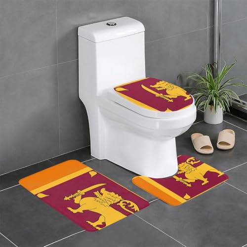 Fgwaauh Badezimmerteppich-Set, Motiv: Sri Lanka, 3-teilig, rutschfest, weich, U-förmig, WC für Badezimmer, Badewanne, Dusche Fgwaauh Badezimmerteppich-Set, Motiv: Sri Lanka, 3-teilig, rutschfest, weich, U-förmig, WC für Badezimmer, Badewanne, Dusche von Fgwaauh