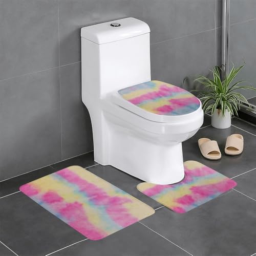 Fgwaauh Badteppich-Set, Regenbogenstreifen, rutschfest, weich, U-förmig, für Badezimmer, Badewanne, Dusche Fgwaauh Badteppich-Set, Regenbogenstreifen, rutschfest, weich, U-förmig, für Badezimmer, Badewanne, Dusche von Fgwaauh
