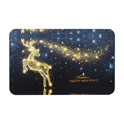 Fgwaauh Golden Deer Christmas Diatomeous Earth Duschmatte, rutschfest, super saugfähig, schnell trocknend, Badezimmer-Bodenmatte Fgwaauh Golden Deer Christmas Diatomeous Earth Duschmatte, rutschfest, super saugfähig, schnell trocknend, Badezimmer-Bodenmatte von Fgwaauh