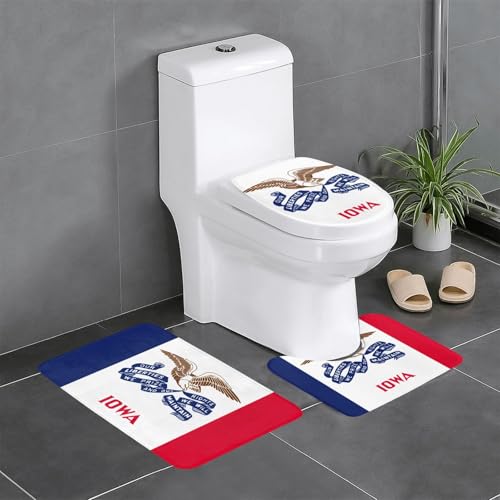 Fgwaauh Iowa Badezimmerteppich-Set mit Staatsflagge, rutschfest, weich, U-förmig, WC für Badezimmer, Badewanne, Dusche Fgwaauh Iowa Badezimmerteppich-Set mit Staatsflagge, rutschfest, weich, U-förmig, WC für Badezimmer, Badewanne, Dusche von Fgwaauh